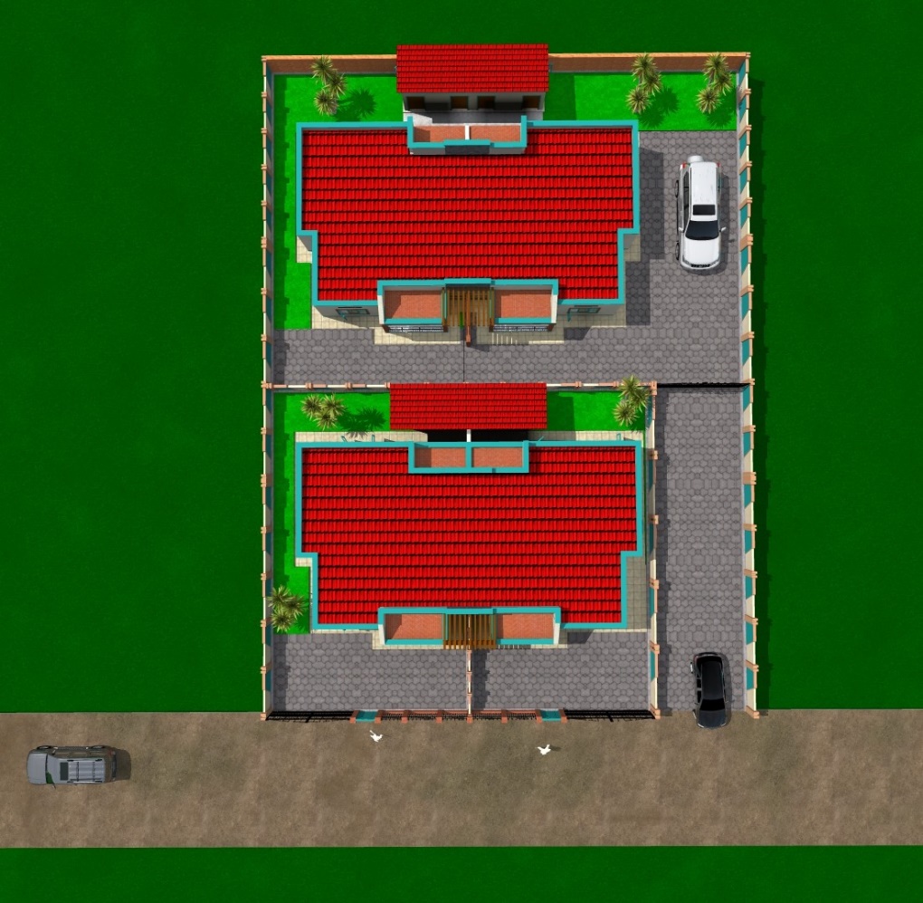 building-design-placeholder — aerial render of a residential estate layout